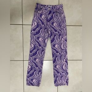 Zara high-waisted purple print pant